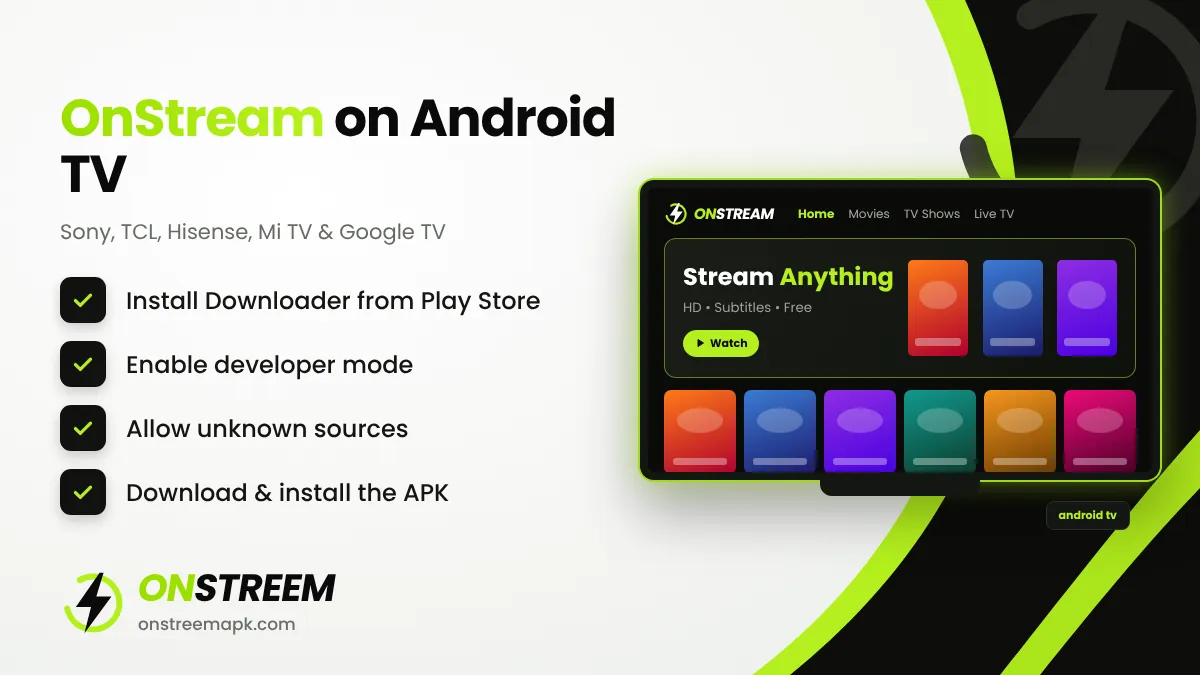 Install OnStream APK on Android TV with Downloader