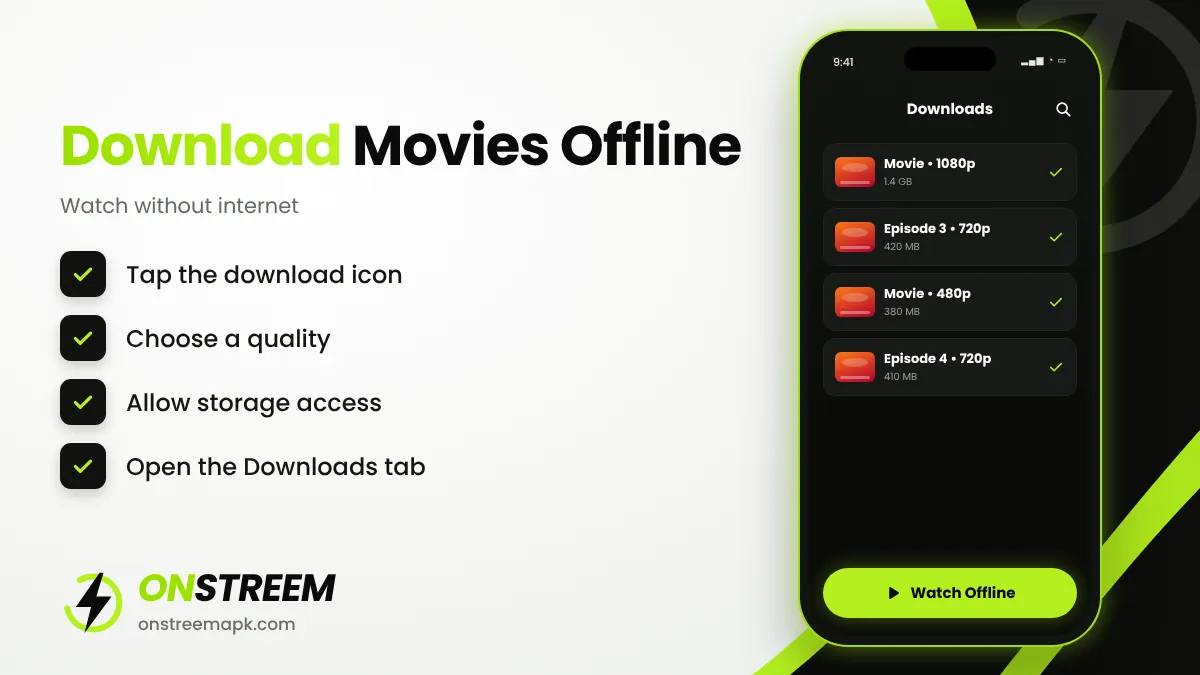 How to download movies on OnStream for offline viewing